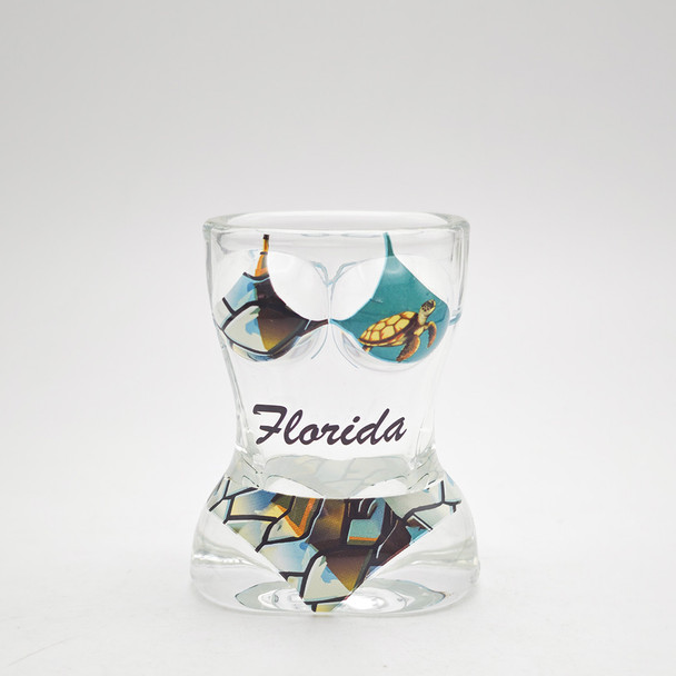 27 Glass Bathing Suit Shot Glass Turtle FL