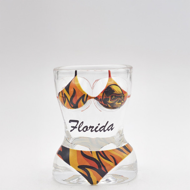 32 Glass Bathing Suit Shot Glass Skull FL