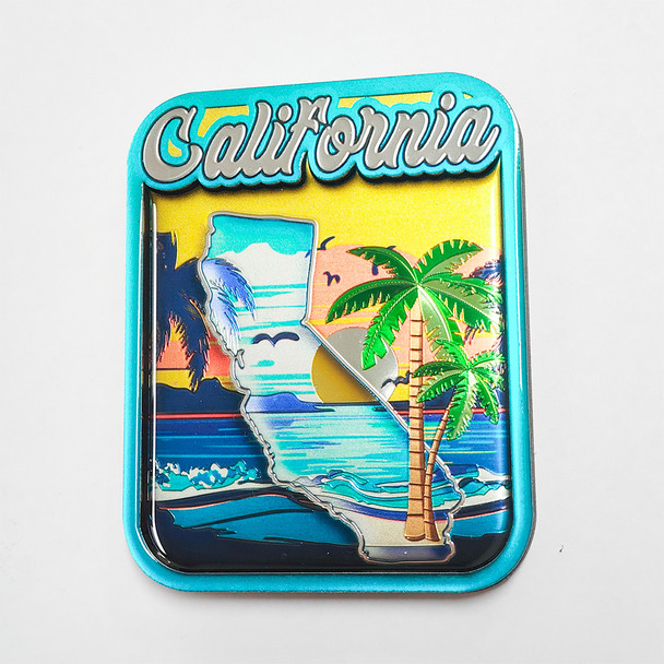 5297 Californa Map MDF Foil Magnet