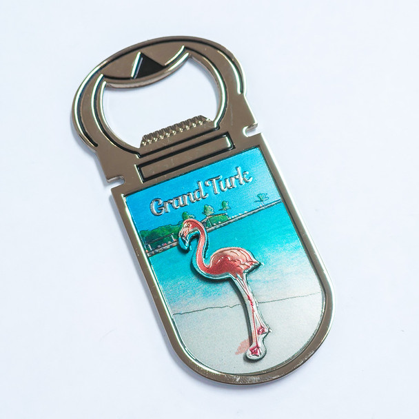 Flamingo Foil Bottle Opener Magnet Tampa