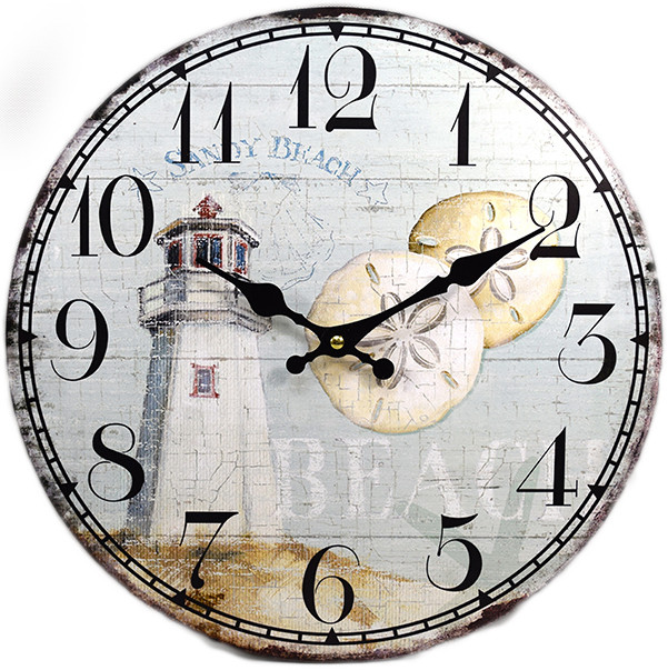 Lighthouse Wood Clock 13"X 13"