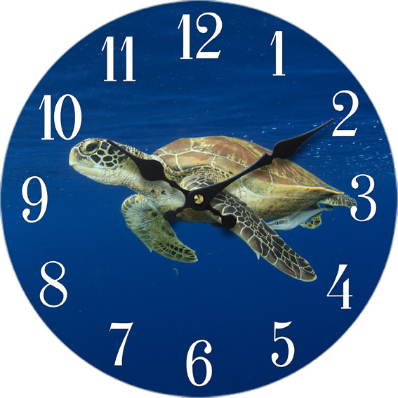 Turtle Wood Clock 13"X 13"