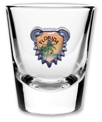Shot Glass w/Shield Emblem 2 1/4?