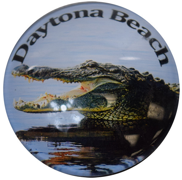 Daytona Beach Gator Glass Magnet 50mm