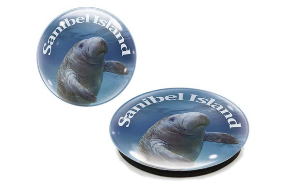 Sanibel Island Manatee G1000-60 Glass Magnet 50mm