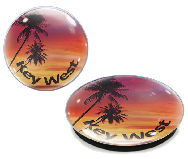 Key West Orange Plam Glass Magnet 50mm