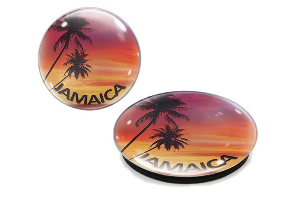 Jamaica Orange Beach  Glass Magnet 50mm