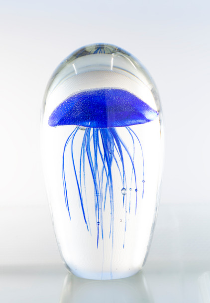 Glass Jellyfish 6 1/2?Navy Blue