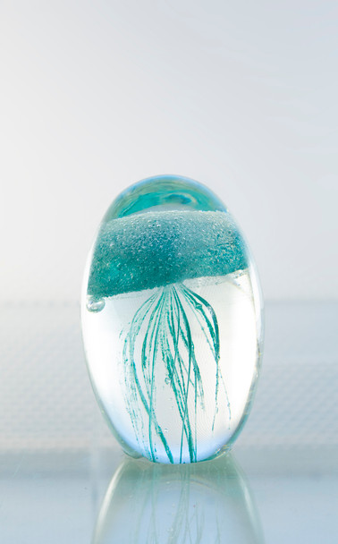 Glass Jellyfish 3 1/4?" Blue