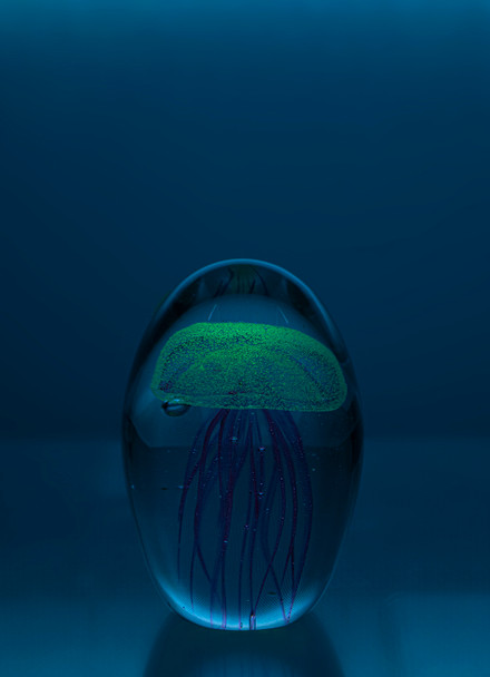 Glass Jellyfish 3 1/4?" Blue