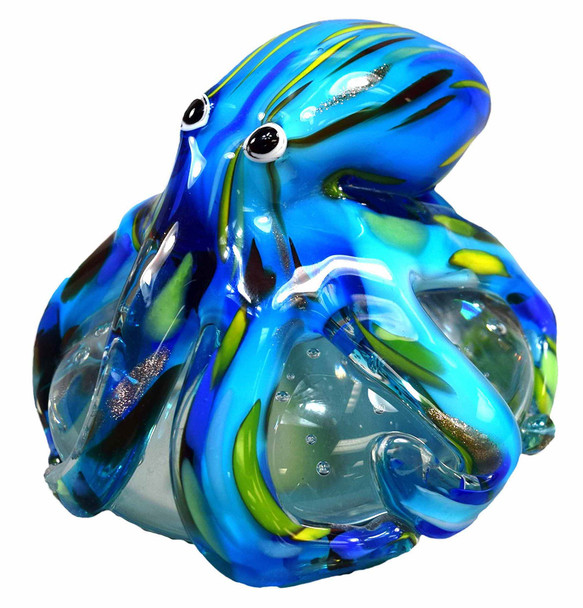 Glass Octopus Blue 4"