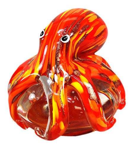 Glass Octopus Red 4"