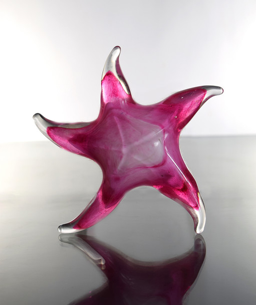 Glass Starfish Pink 6"