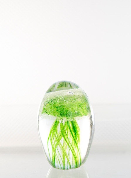 Glass Jellyfish Green 3 1/4"