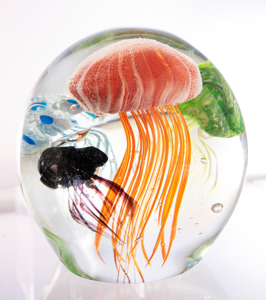Multi-Color Glass Jellyfish Ball 7 1/2"