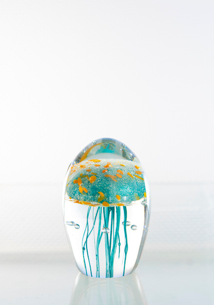 Blue/Orange Glass Jellyfish 3 1/2?