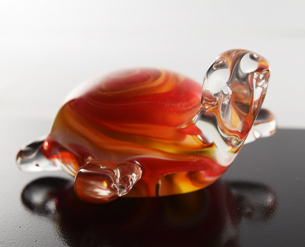 Glass Turtle Orange 5 1/2"