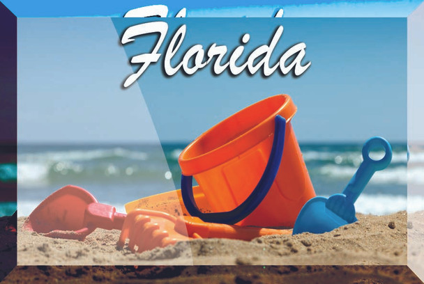 Glass Magnet Beach Toys 2" X 3"