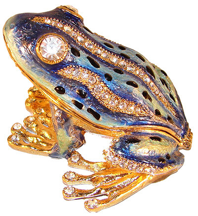 Jeweled "Frog" (Blue) Box 2 1/4"