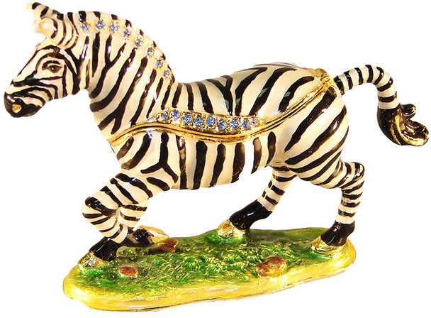 Jeweled "Zebra" Box 4"