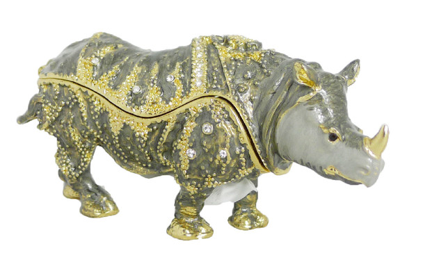 Jeweled "Rhino" Box 3 1/2"
