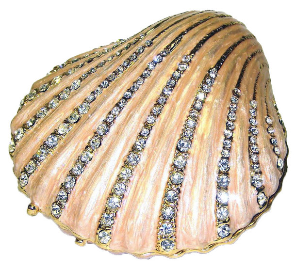 Jeweled "Clam Shell" Box 3"