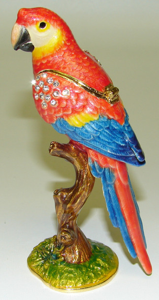 Jeweled "Scarlet Macaw" Box 4"
