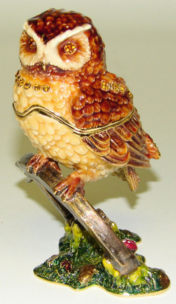 Jeweled "Owl" Box 3 1/2"
