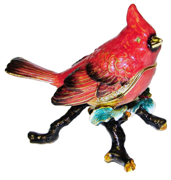 Jeweled "Cardinal" Box 3 1/4"