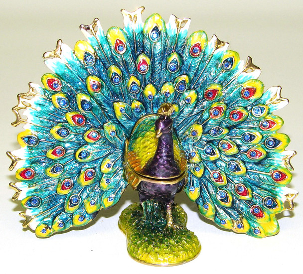 Jeweled "Peacock" Box 4"