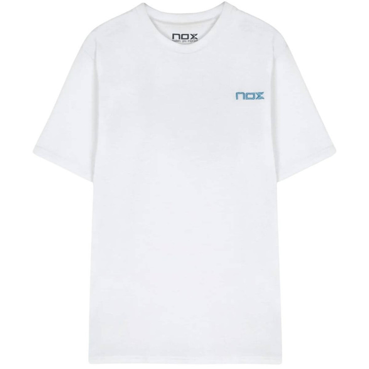 POLERA NOX BLANCA LOGO CELESTE