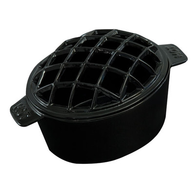 Black Porcelain Coated Cast-Iron Steamer, 2.5 Qt