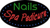 Electric Animation & Flashing LED Sign: Nails Spa Pedicure