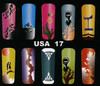 Airbrush Nail Stencil - USA17
