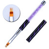 Professional Metal Nail Art Ombre Brush - Purple Rhinestone Handle