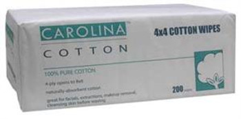 Carolina Cotton Wipes - 4"x4" / 200ct