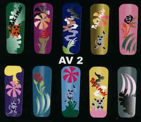 Airbrush Nail Stencil - AV2