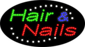 Electric Flashing & Chasing LED Sign: Hair & Nails