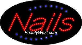 Electric Flashing & Chasing LED Sign: Nails