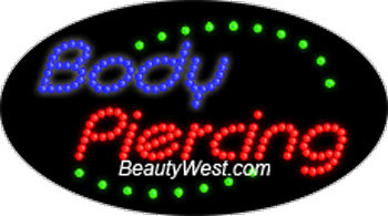 Electric Flashing & Chasing LED Sign: Body Piercing