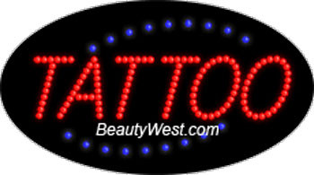 Electric Flashing & Chasing LED Sign: Tattoo