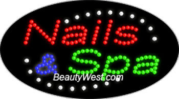 Electric Flashing & Chasing LED Sign0: Nails & Spa