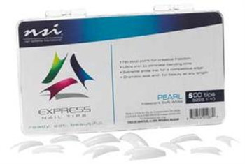 NSI Express Nail Tips - Pearl (Iridescent Soft White) 500ct