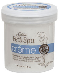 Gena Pedi Spa Green Tea & Eucalyptus Heel Therapy Creme with Argan Oil - 14oz