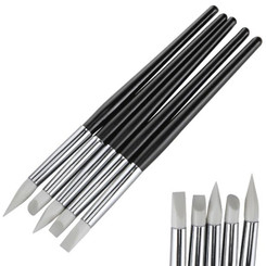 Nail Art Sculpture Pen Silicone for Chrome & Mirror Powder - 5 pcs / set