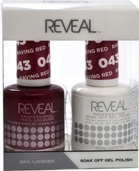 Reveal Gel Polish & Nail Lacquer Matching Duo - RAVING RED - .5 oz