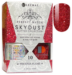 LeChat Perfect Match Sky Dust Glitter  Gel Polish + Nail Lacquer Phoenix Flame - 5 oz