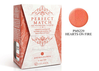 LeChat Perfect Match Gel Polish & Nail Lacquer Hearts On Fire - .5oz