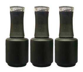 DL Pro Empty Black Amber Glass Polish Bottle .5 oz - 3 PCS