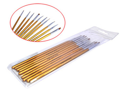 Nail Art Brush Set - 10 pc